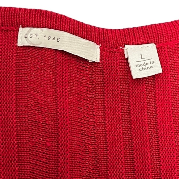 C. Est. 1946 Red Fitted Sweater Dress with Slip Size Large - Picture 10 of 14